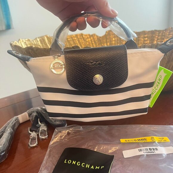 Le Pliage XS Mini Marinière Cosmetics Case with Straps 🎀👜✨ - Picture 3 of 7